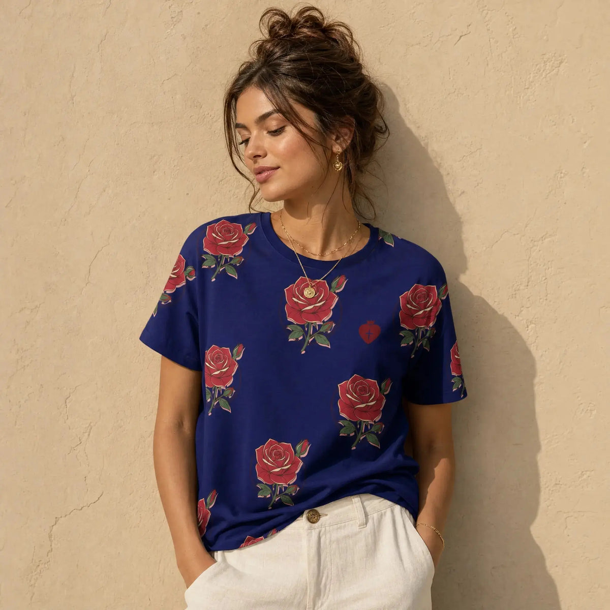 Heart Cross Christian tee faith women's t-shirt, YESHUALL